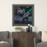 Playing Bears by Chad Mackay a Hand Embellished Textured Framed Photo Art Print Matted under Glass by Mercana at Eve Furniture