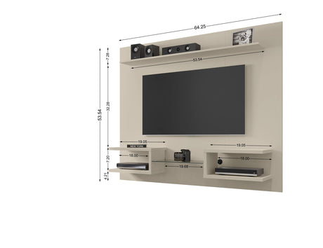 Plaza 64.25 Floating Entertainment Center in Off White by Manhattan Comfort at Eve Furniture