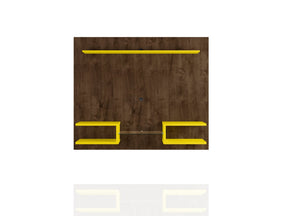 Plaza 64.25 Floating Entertainment Center in Rustic Brown and Yellow by Manhattan Comfort at Eve Furniture