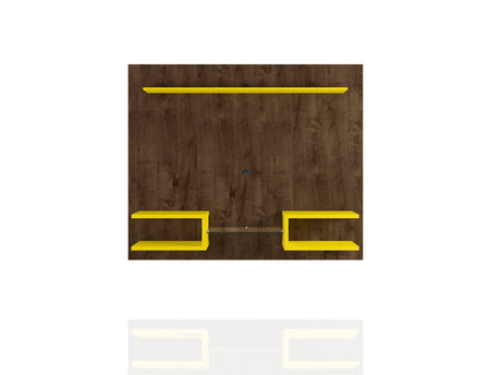 Plaza 64.25 Floating Entertainment Center in Rustic Brown and Yellow by Manhattan Comfort at Eve Furniture