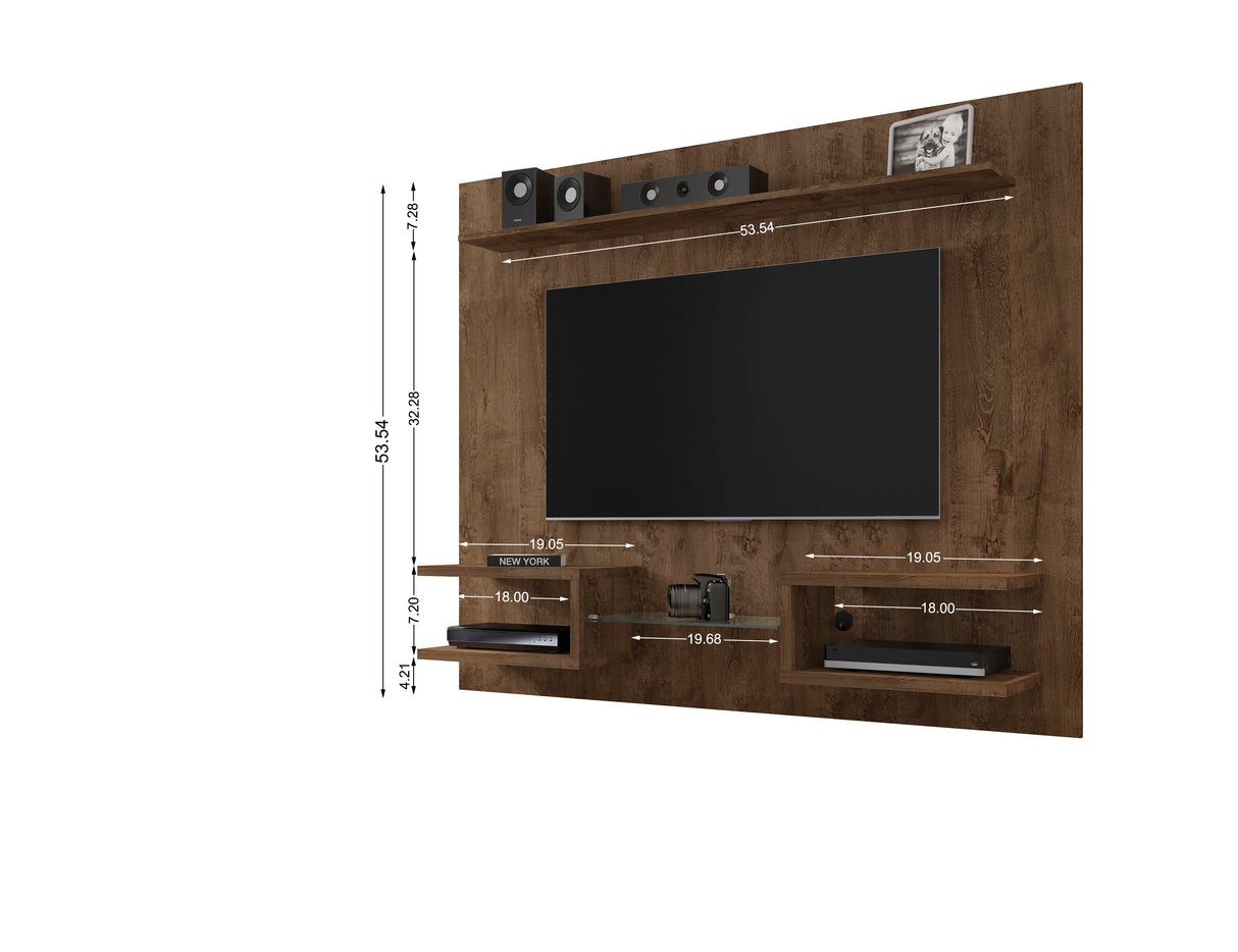 Plaza 64.25 Floating Entertainment Center in Rustic Brown by Manhattan Comfort at Eve Furniture