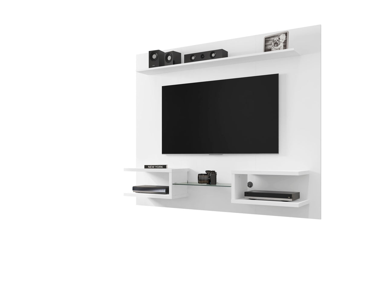 Plaza 64.25 Floating Entertainment Center in White by Manhattan Comfort at Eve Furniture