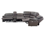 Plaza Smoked Gray 6-Piece Power Reclining Sectional by Steve Silver at Eve Furniture