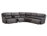 Plaza Smoked Gray 6-Piece Power Reclining Sectional by Steve Silver at Eve Furniture