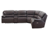 Plaza Smoked Gray 6-Piece Power Reclining Sectional by Steve Silver at Eve Furniture