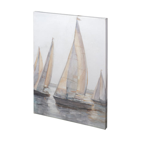 Plein Air Sailboats I by Ethan Harper a Hand Embellished Textured Canvas by Mercana at Eve Furniture