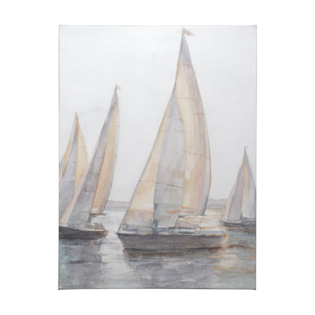 Plein Air Sailboats I by Ethan Harper a Hand Embellished Textured Canvas by Mercana at Eve Furniture