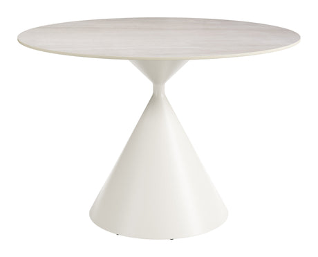 Plinn Light Beige & White Dining Table by Zuomod at Eve Furniture