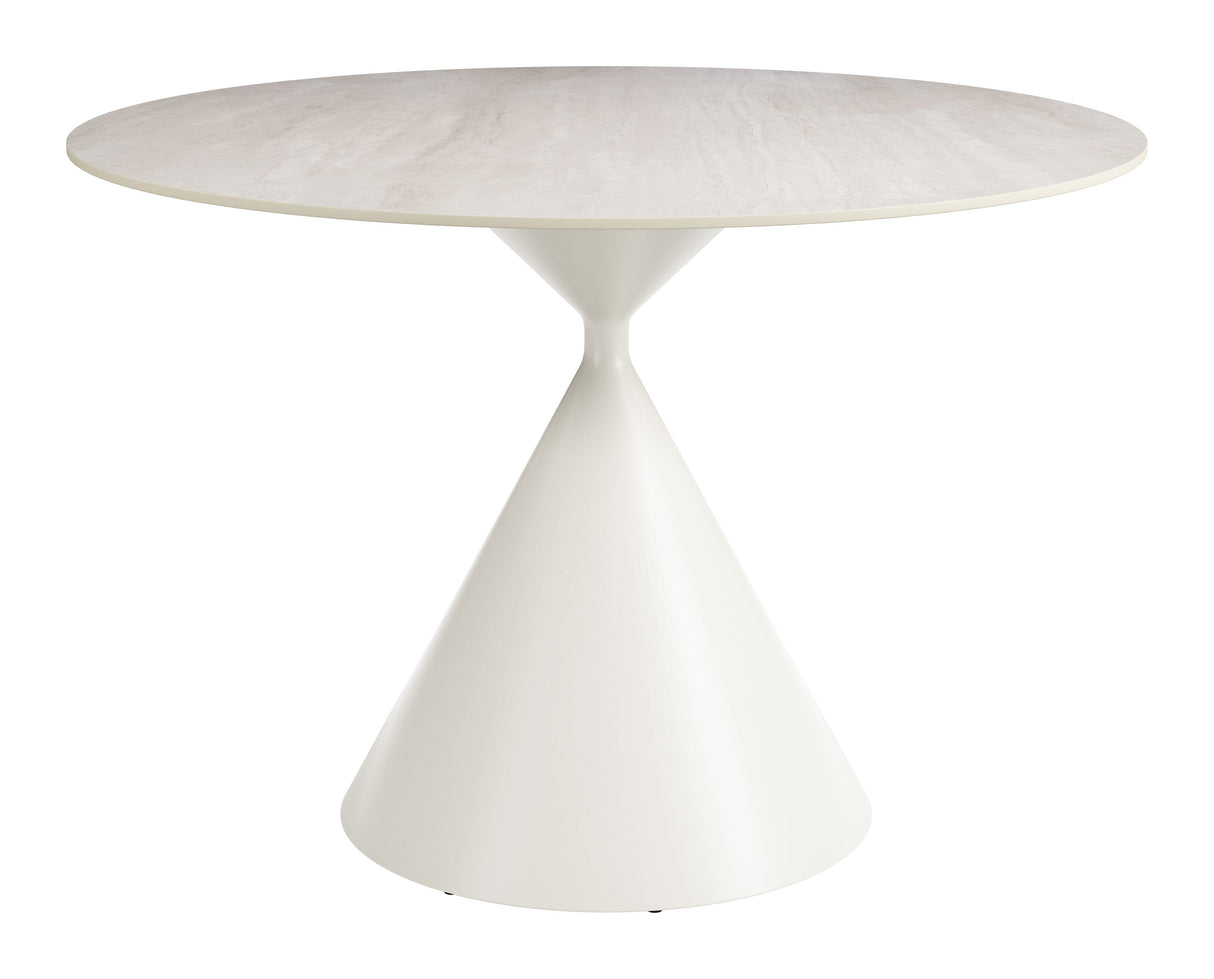 Plinn Light Beige & White Dining Table by Zuomod at Eve Furniture