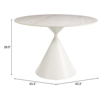 Plinn Light Beige & White Dining Table by Zuomod at Eve Furniture