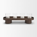 Plinth White-Washed Wood w/ Glass Candle Holder by Mercana at Eve Furniture