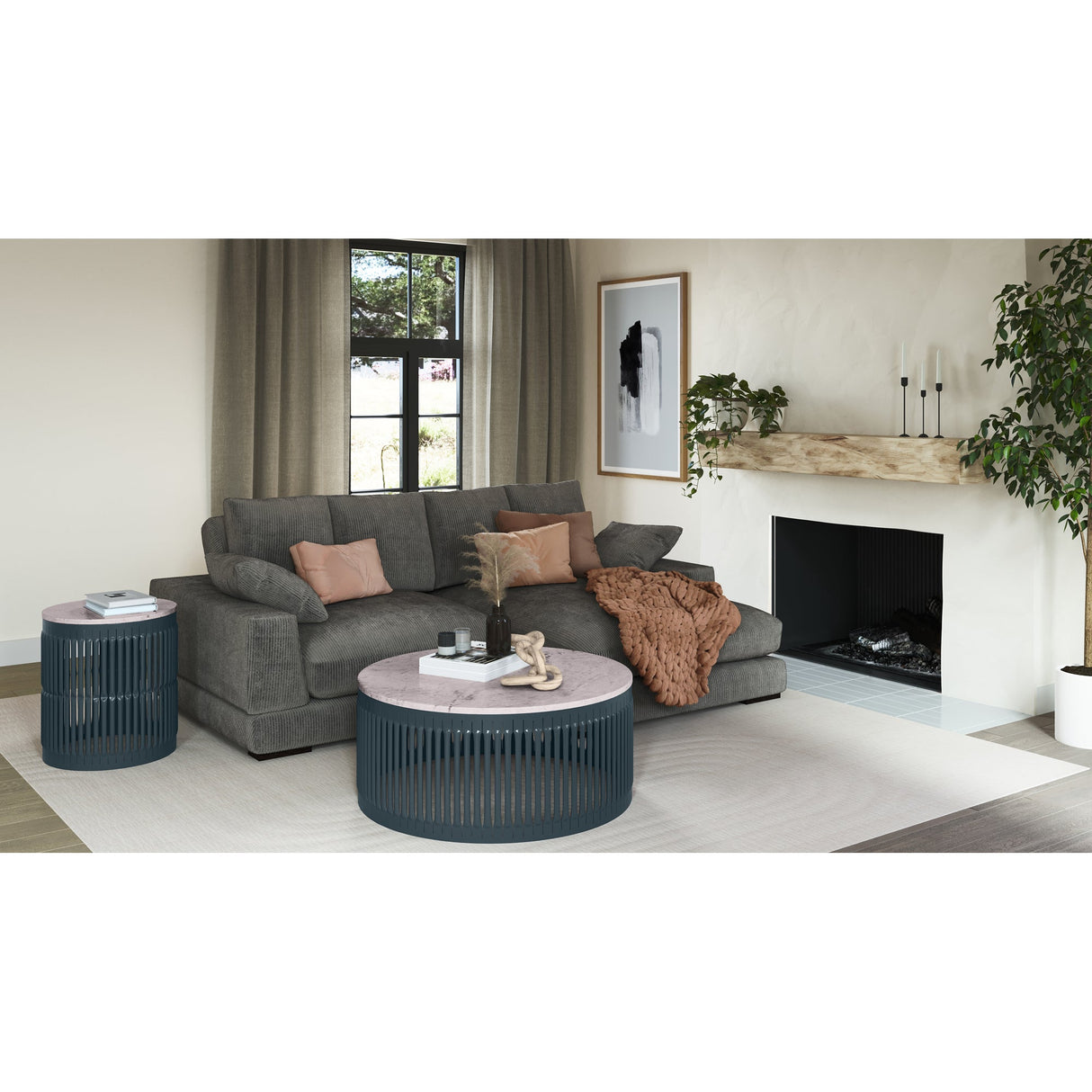 Plunge Charcoal Sectional by Moe's Home at Eve Furniture
