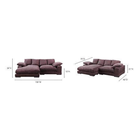 Plunge Dark Brown Sectional by MOES at Eve Furniture
