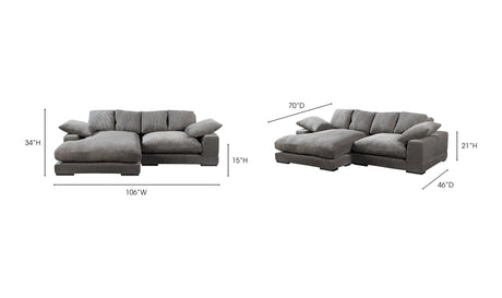 Plunge Sectional Dark Grey by Moe's Home at Eve Furniture