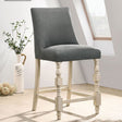 Plymouth Ivory/Dark Gray Counter Height Chair Set of 2 by Furniture of America at Eve Furniture