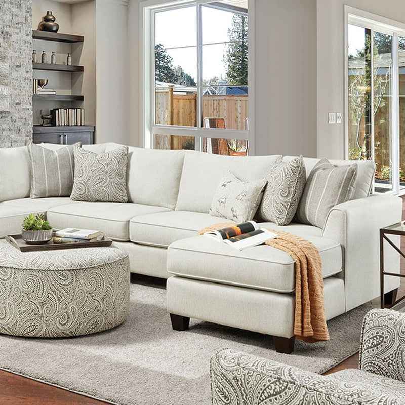 Pocklington Ivory Sectional by Furniture of America at Eve Furniture
