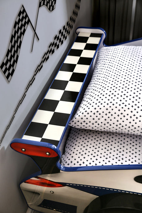 Poe White/Blue Twin Bed by Furniture of America at Eve Furniture