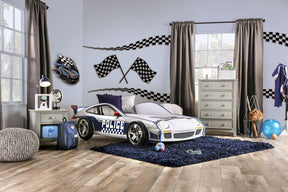 Poe White/Blue Twin Bed by Furniture of America at Eve Furniture