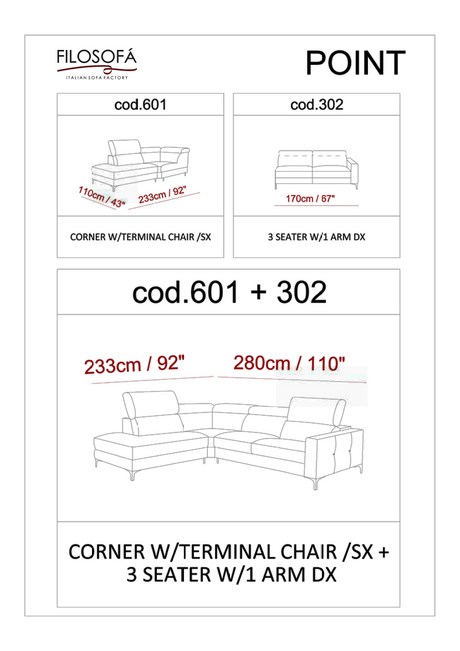Point Left Sectional by ESF Furniture at Eve Furniture