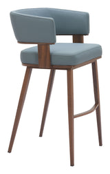 Poise Azure Gray & Walnut Barstool by Zuomod at Eve Furniture