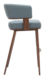 Poise Azure Gray & Walnut Barstool by Zuomod at Eve Furniture
