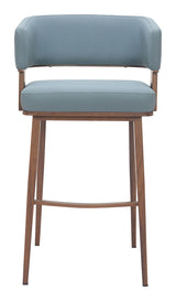 Poise Azure Gray & Walnut Barstool by Zuomod at Eve Furniture
