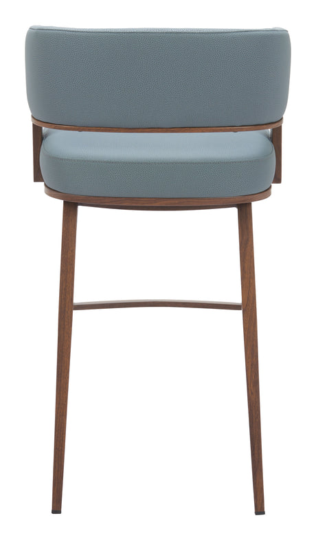 Poise Azure Gray & Walnut Barstool by Zuomod at Eve Furniture