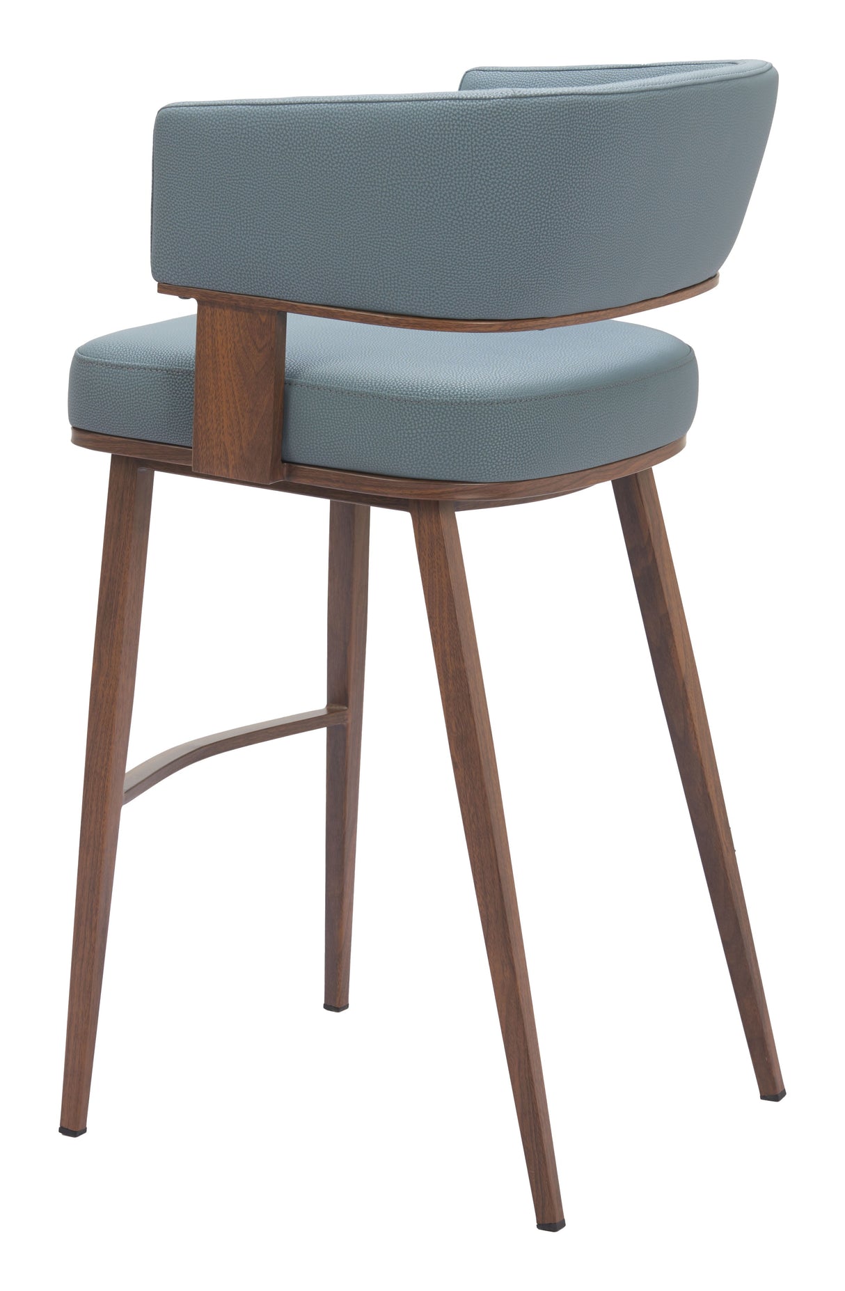 Poise Azure Gray & Walnut Barstool by Zuomod at Eve Furniture