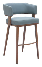 Poise Azure Gray & Walnut Barstool by Zuomod at Eve Furniture