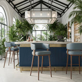 Poise Azure Gray & Walnut Barstool by Zuomod at Eve Furniture