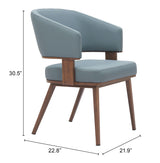 Poise Azure Gray & Walnut Dining Chair by Zuomod at Eve Furniture