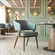 Poise Azure Gray & Walnut Dining Chair by Zuomod at Eve Furniture