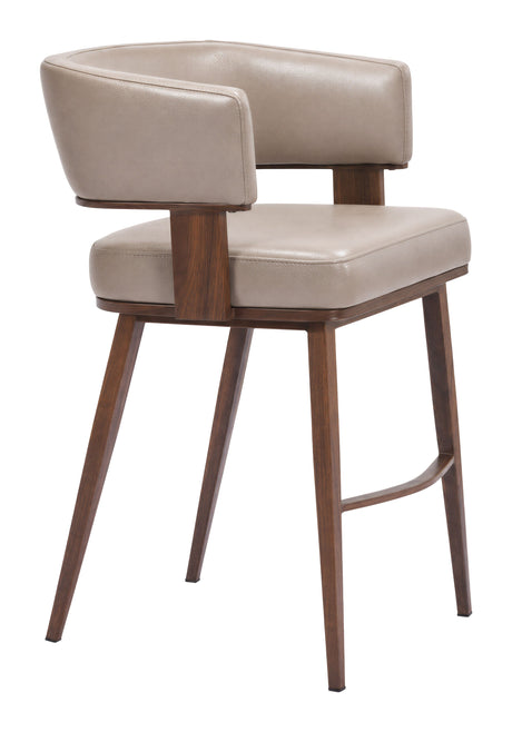 Poise Counter Stool Brown & Walnut by Zuomod at Eve Furniture