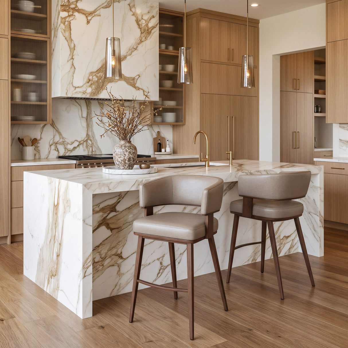 Poise Counter Stool Brown & Walnut by Zuomod at Eve Furniture