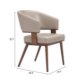 Poise Dining Chair Brown & Walnut by Zuomod at Eve Furniture