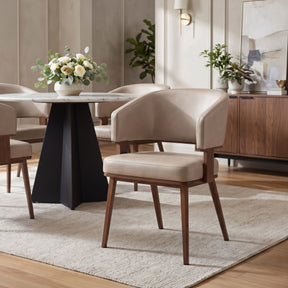 Poise Dining Chair Brown & Walnut by Zuomod at Eve Furniture