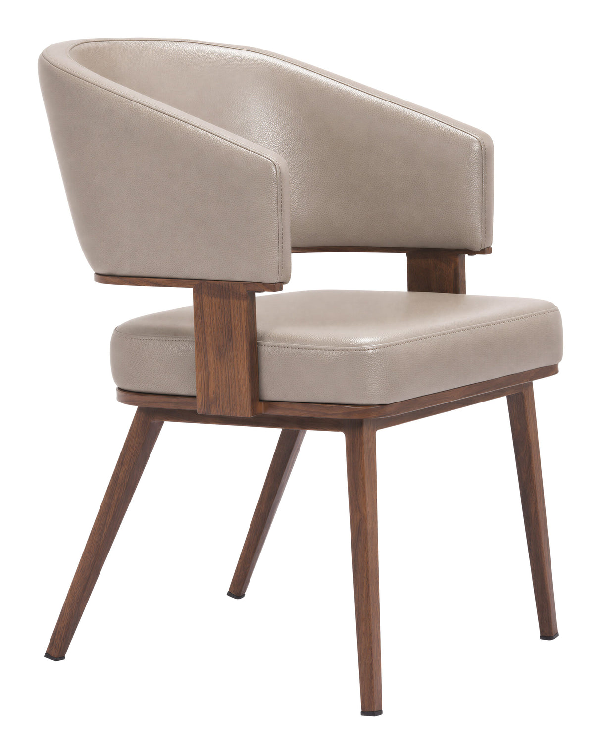 Poise Dining Chair Brown & Walnut by Zuomod at Eve Furniture