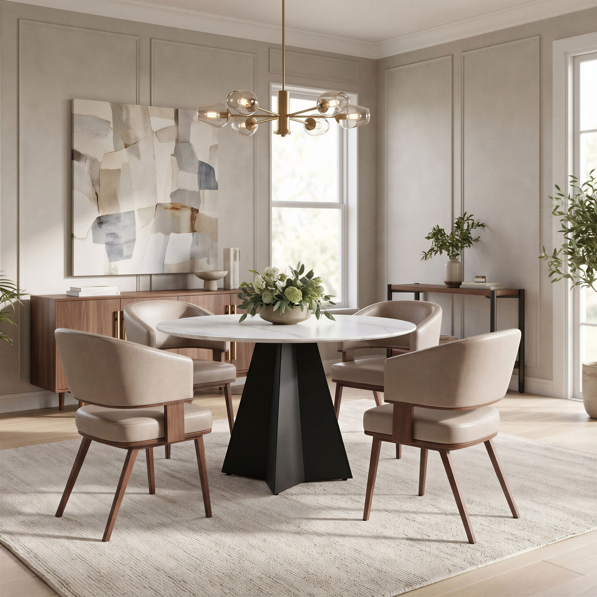 Poise Dining Chair Brown & Walnut by Zuomod at Eve Furniture