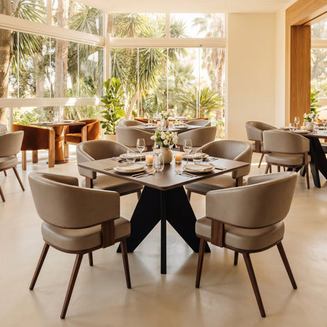 Poise Dining Chair Brown & Walnut by Zuomod at Eve Furniture