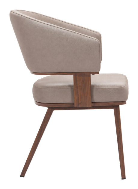 Poise Dining Chair Brown & Walnut by Zuomod at Eve Furniture
