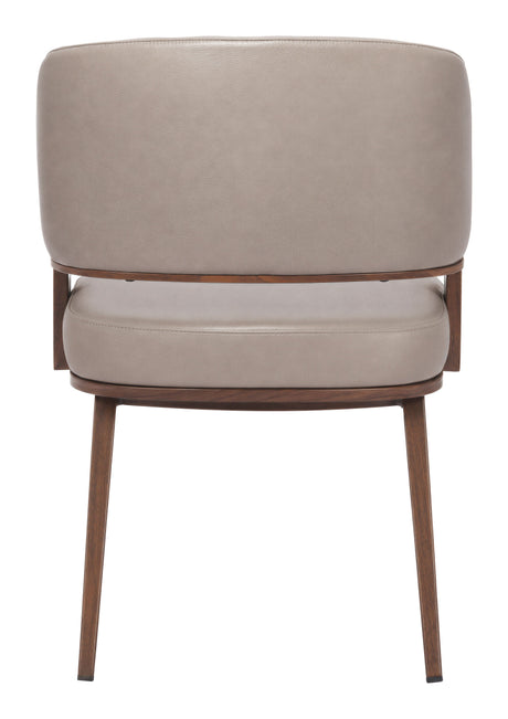 Poise Dining Chair Brown & Walnut by Zuomod at Eve Furniture