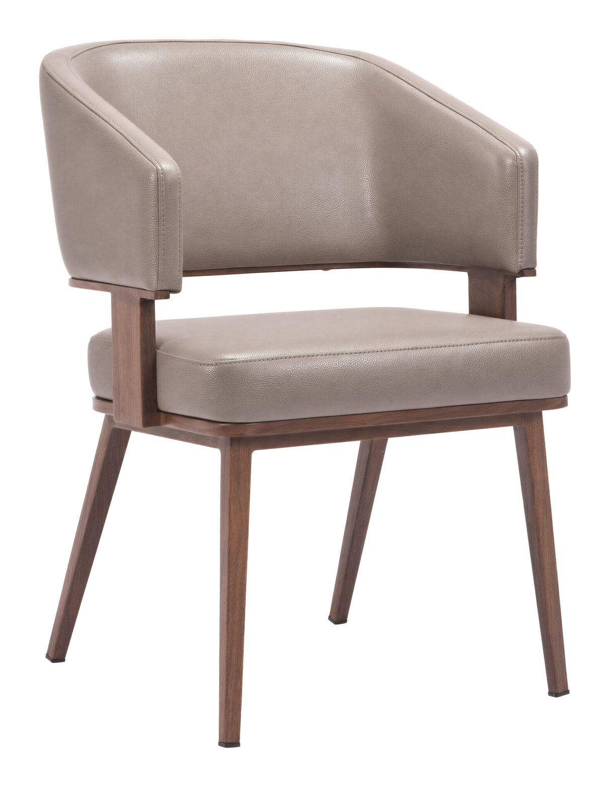 Poise Dining Chair Brown & Walnut by Zuomod at Eve Furniture