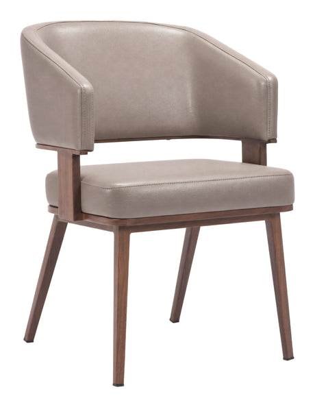 Poise Dining Chair Brown & Walnut by Zuomod at Eve Furniture