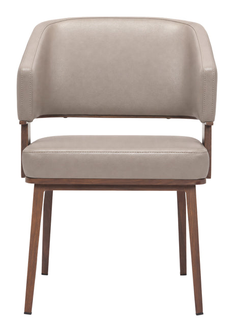 Poise Dining Chair Brown & Walnut by Zuomod at Eve Furniture