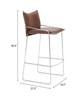 Pola Brown Barstool by Zuomod at Eve Furniture