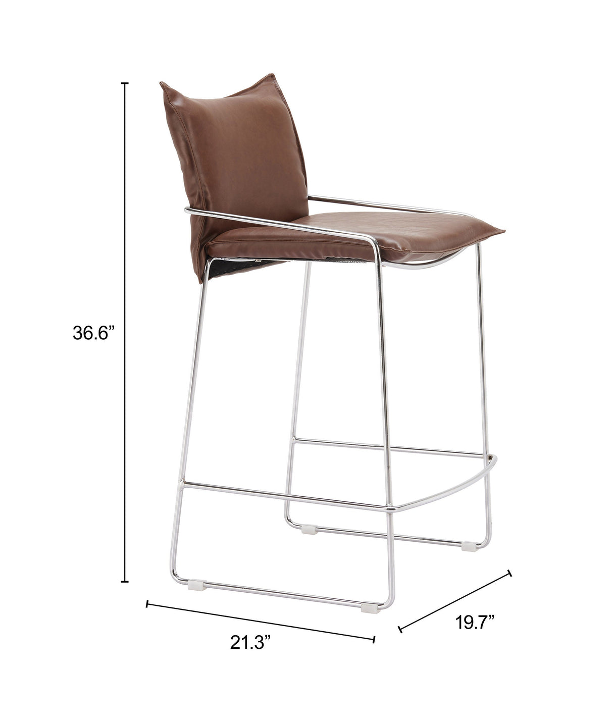 Pola Brown Counter Stool by Zuomod at Eve Furniture