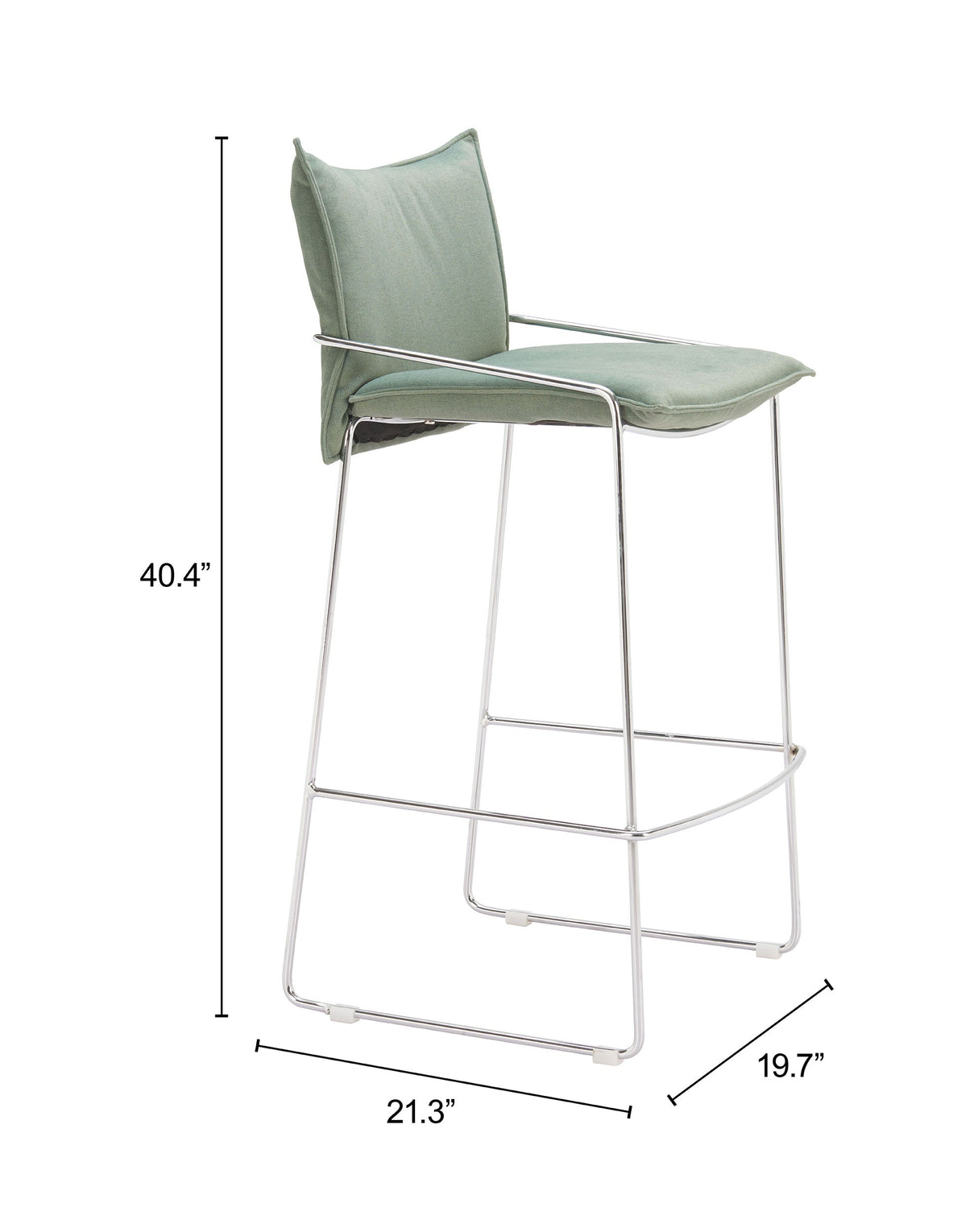 Pola Green Barstool by Zuomod at Eve Furniture