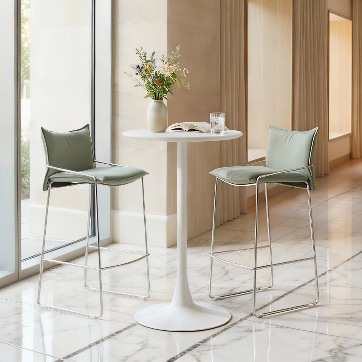 Pola Green Barstool by Zuomod at Eve Furniture