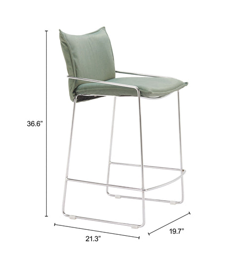 Pola Green Counter Stool by Zuomod at Eve Furniture