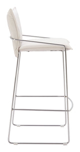 Pola White Barstool by Zuomod at Eve Furniture